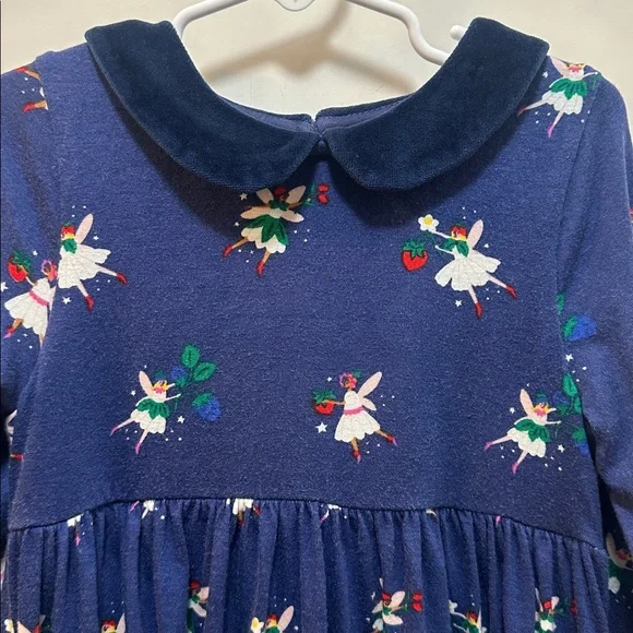 Mini Boden Dark Blue Dress with Colorful Fairy 🧚‍♀️ & Floral Design Size 5-6 Y - Picture 2 of 10